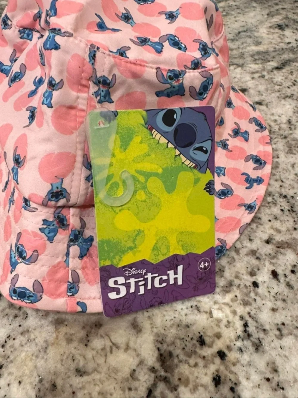 Stitch Pink Bucket Hat with Blue Character Print 4+ years old
